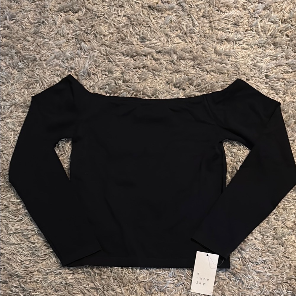 A new day stretchy off the shoulder top